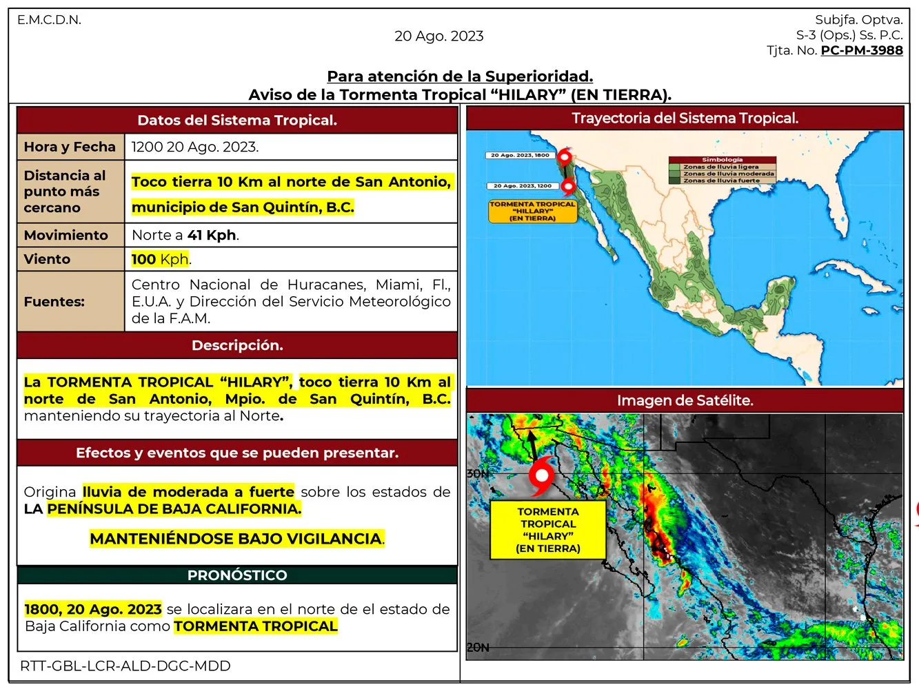 Daños moderados por paso del huracán Hilary en Baja California, reporta AMLO Daños moderados por paso del huracán Hilary en Baja California, reporta AMLO