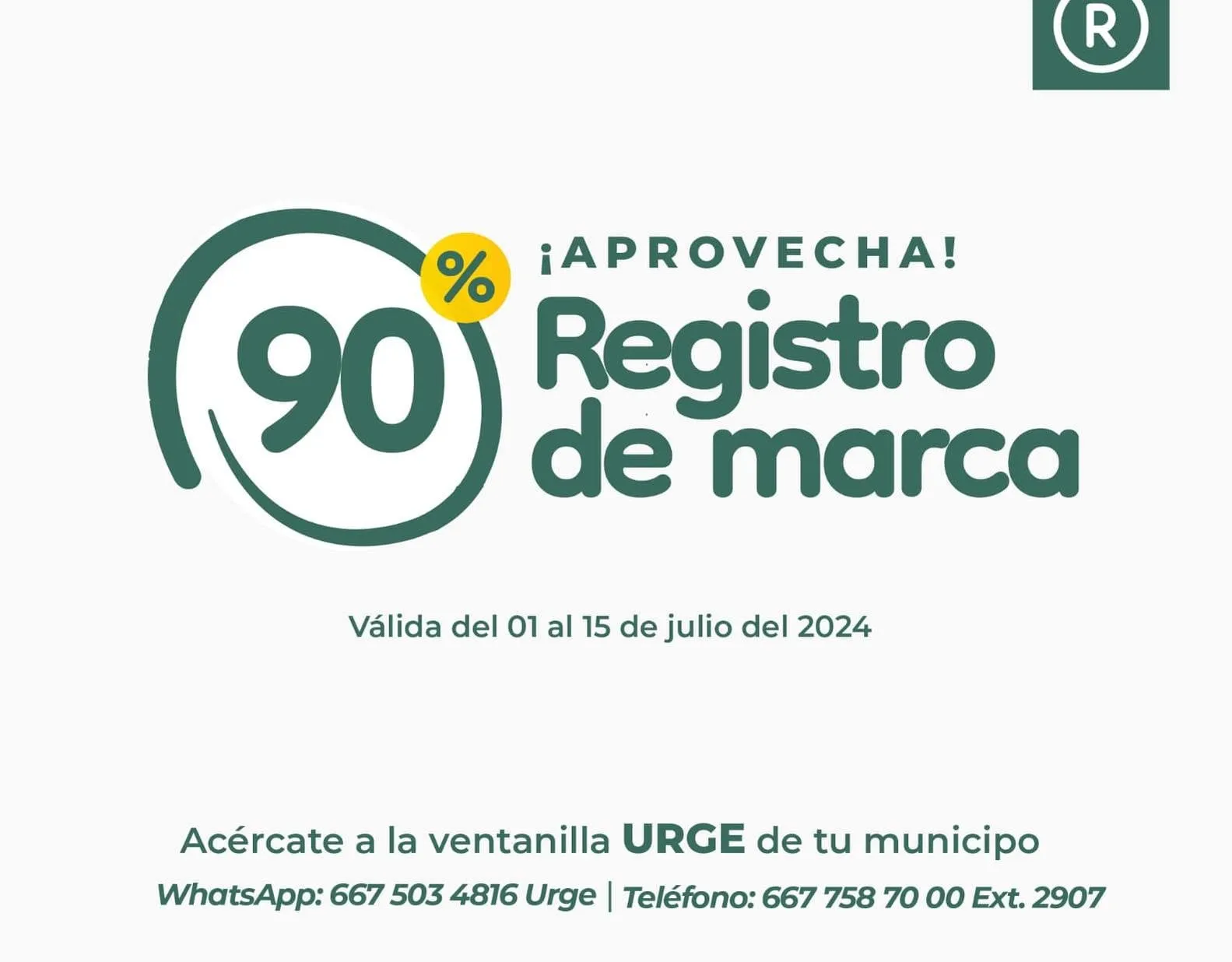 Gobierno de Rocha ofrece 90% de descuento en el Registro de Marca para MiPyMes y emprendedores Gobierno de Rocha ofrece 90% de descuento en el Registro de Marca para MiPyMes y emprendedores