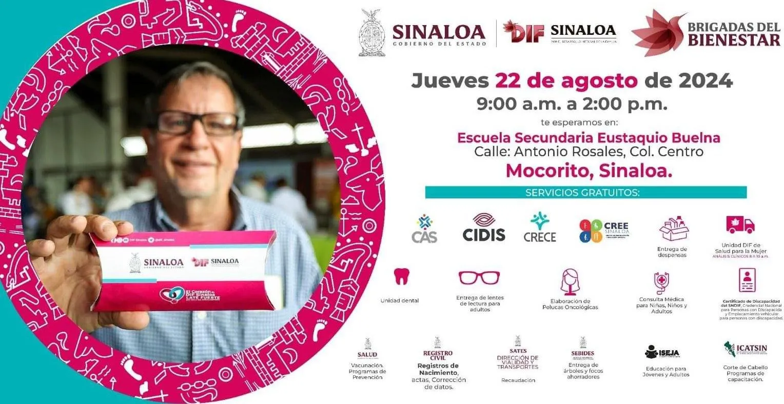 ESTE JUEVES LAS BRIGADAS DEL BIENESTAR DE DIF SINALOA LLEGARÁN A MOCORITO ESTE JUEVES LAS BRIGADAS DEL BIENESTAR DE DIF SINALOA LLEGARÁN A MOCORITO