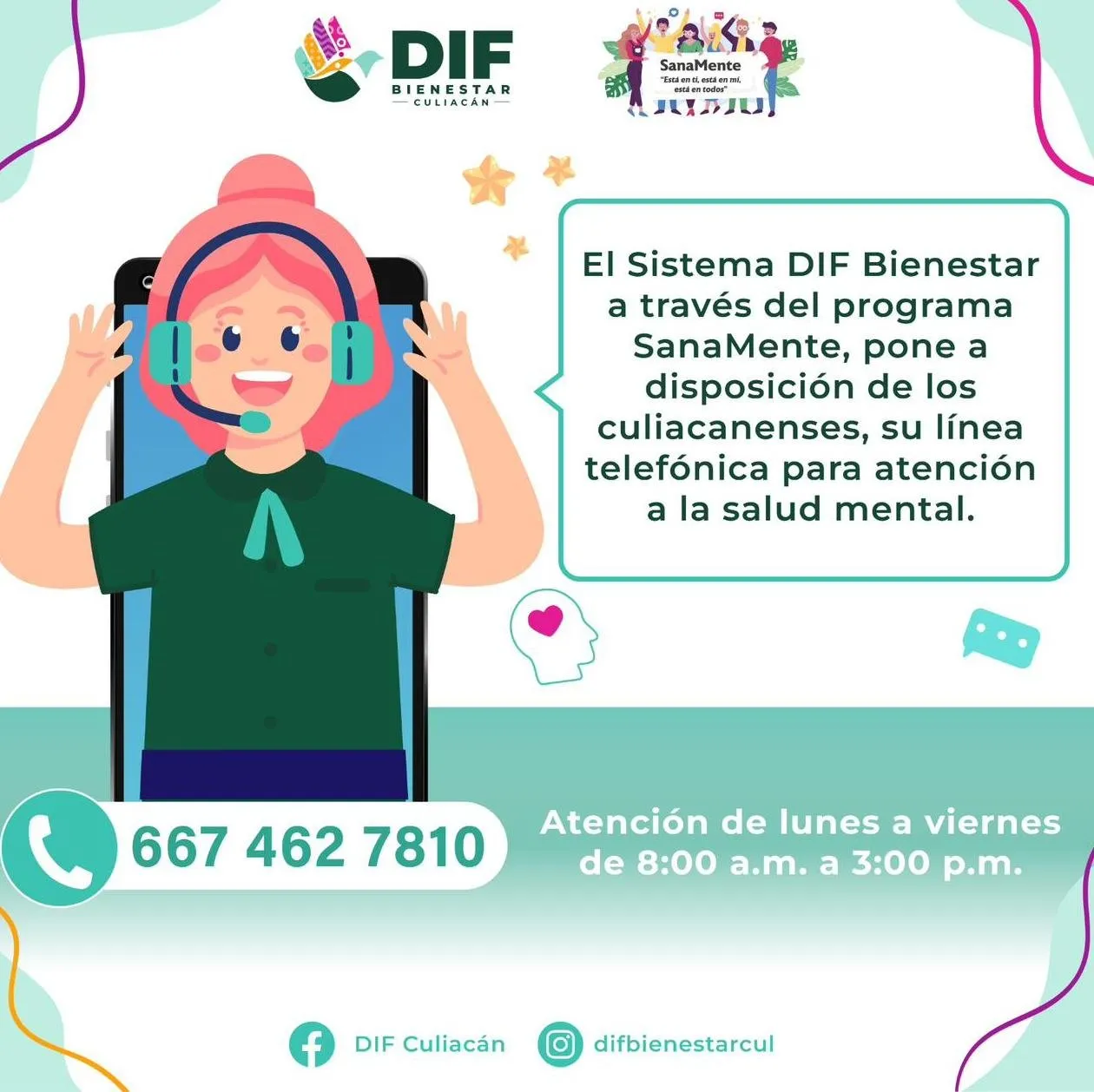 DIF Culiacán pone a disposición de la ciudadanía atención psicología gratuita vía telefónica DIF Culiacán pone a disposición de la ciudadanía atención psicología gratuita vía telefónica