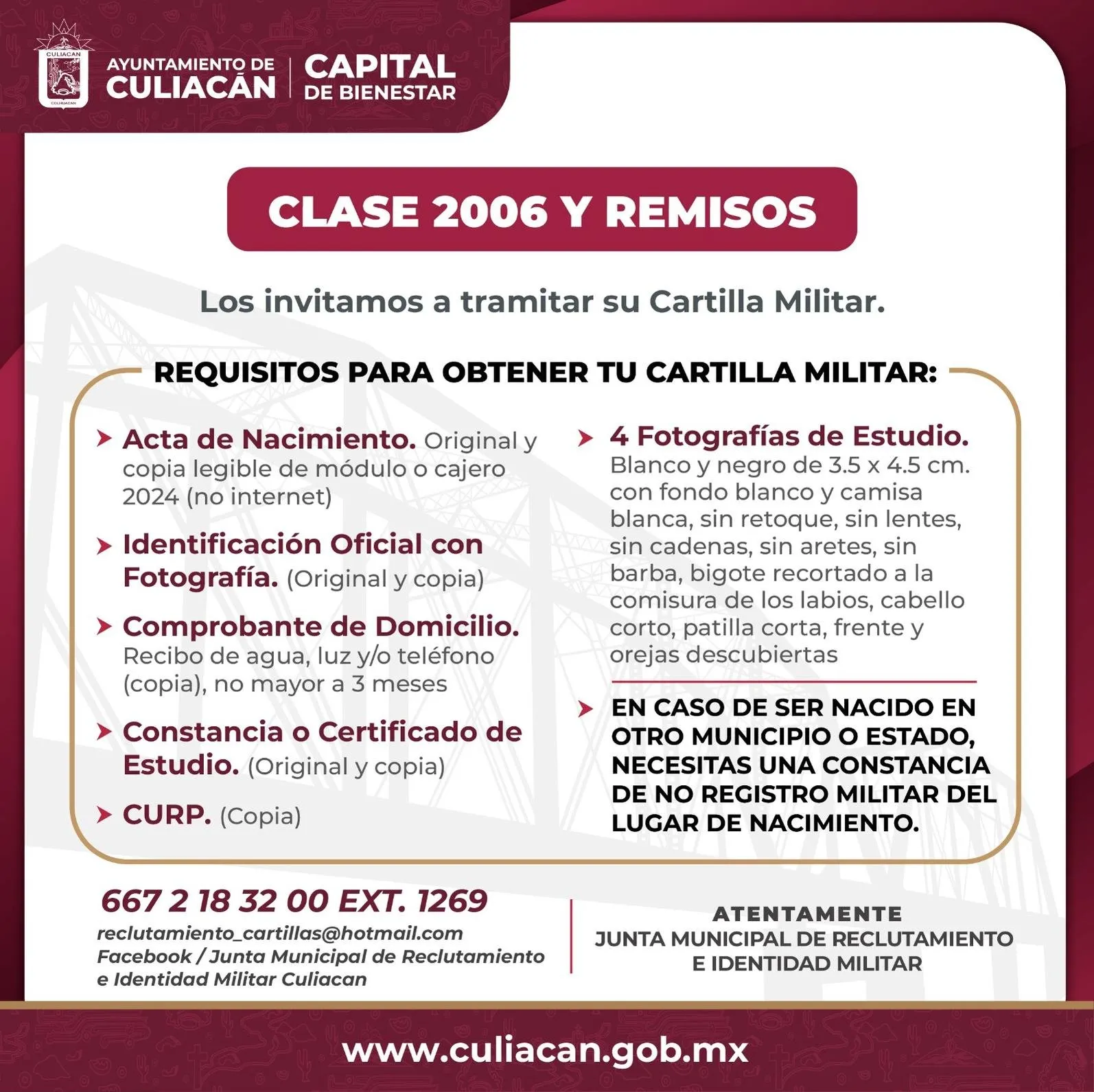 Casi por cerrar el programa para trámite de Cartilla Militar, clase 2006 y remisos Casi por cerrar el programa para trámite de Cartilla Militar, clase 2006 y remisos
