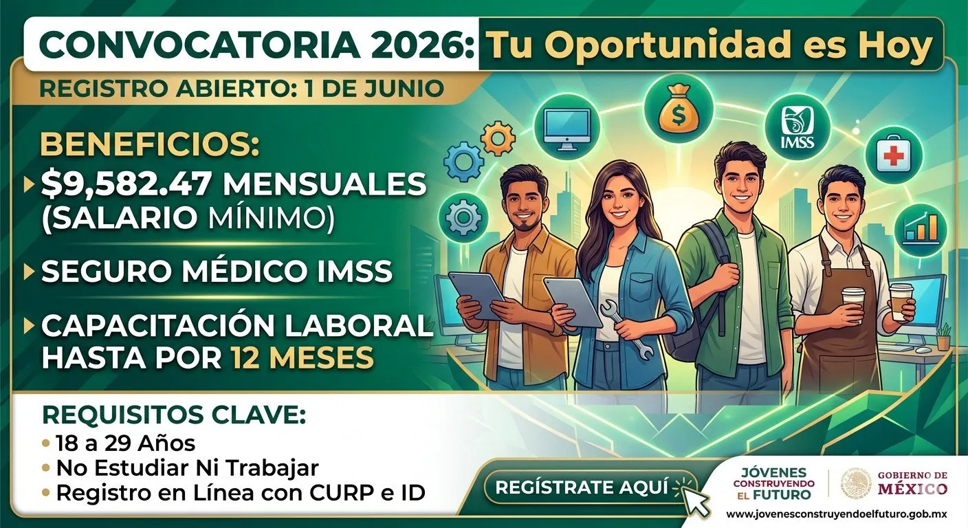 Jóvenes Construyendo el Futuro: Anuncian fecha y requisitos para la próxima convocatoria de registro en 2026 Jóvenes Construyendo el Futuro: Anuncian fecha y requisitos para la próxima convocatoria de registro en 2026