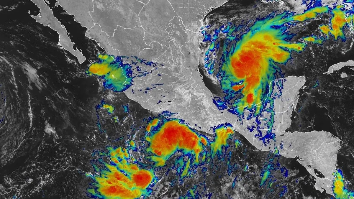 Tijera ciclónica sobre el país: México vigila la evolución simultánea de los sistemas en ambos litorales Tijera ciclónica sobre el país: México vigila la evolución simultánea de los sistemas en ambos litorales
